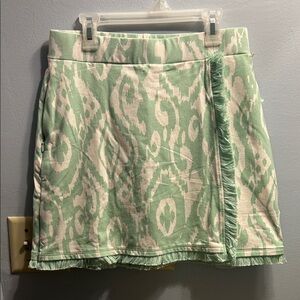 Spartina 449 Fringe wrap skort Clara Ikat Sea Foam